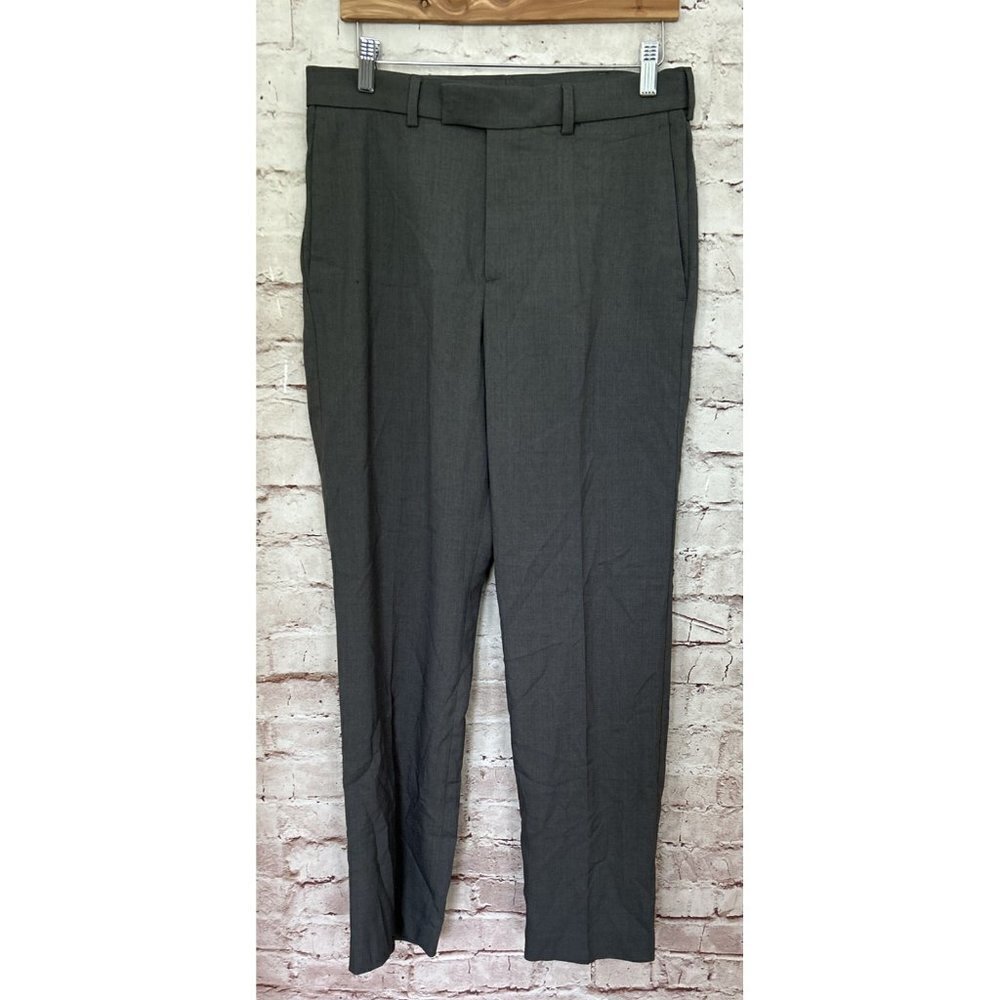 SAVANE Mens Select Edition Dress Pant GREY Comfort Waist Straight Fit 30 x 30